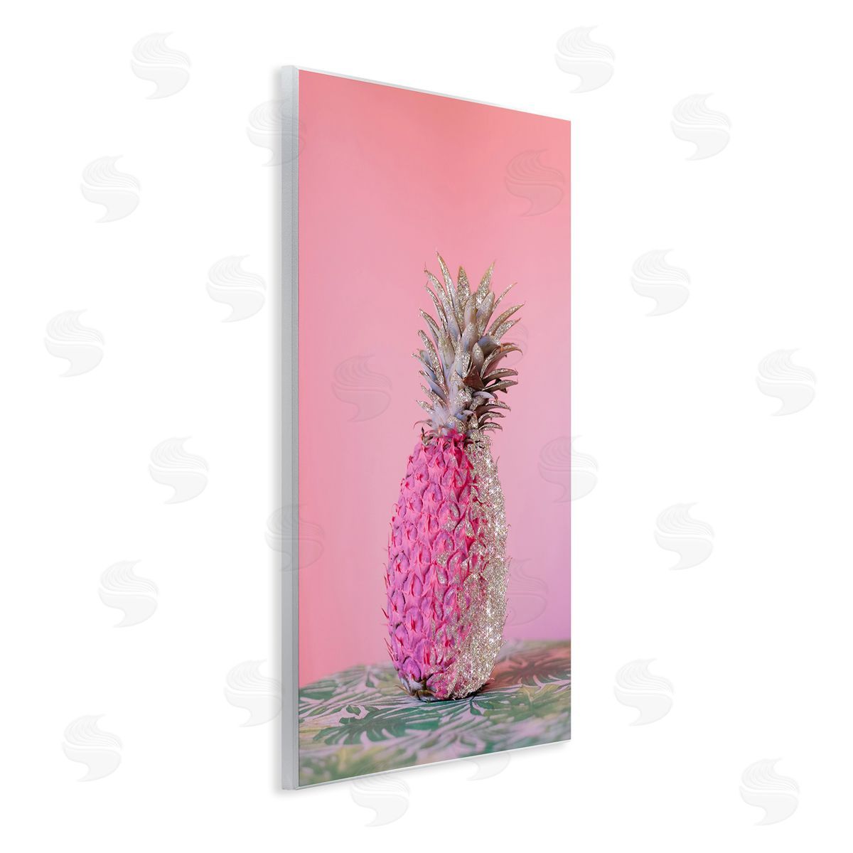 Pink Glam Disco Pineapple Wood Plaque Wall Art, Home Decor by Ziwei Li