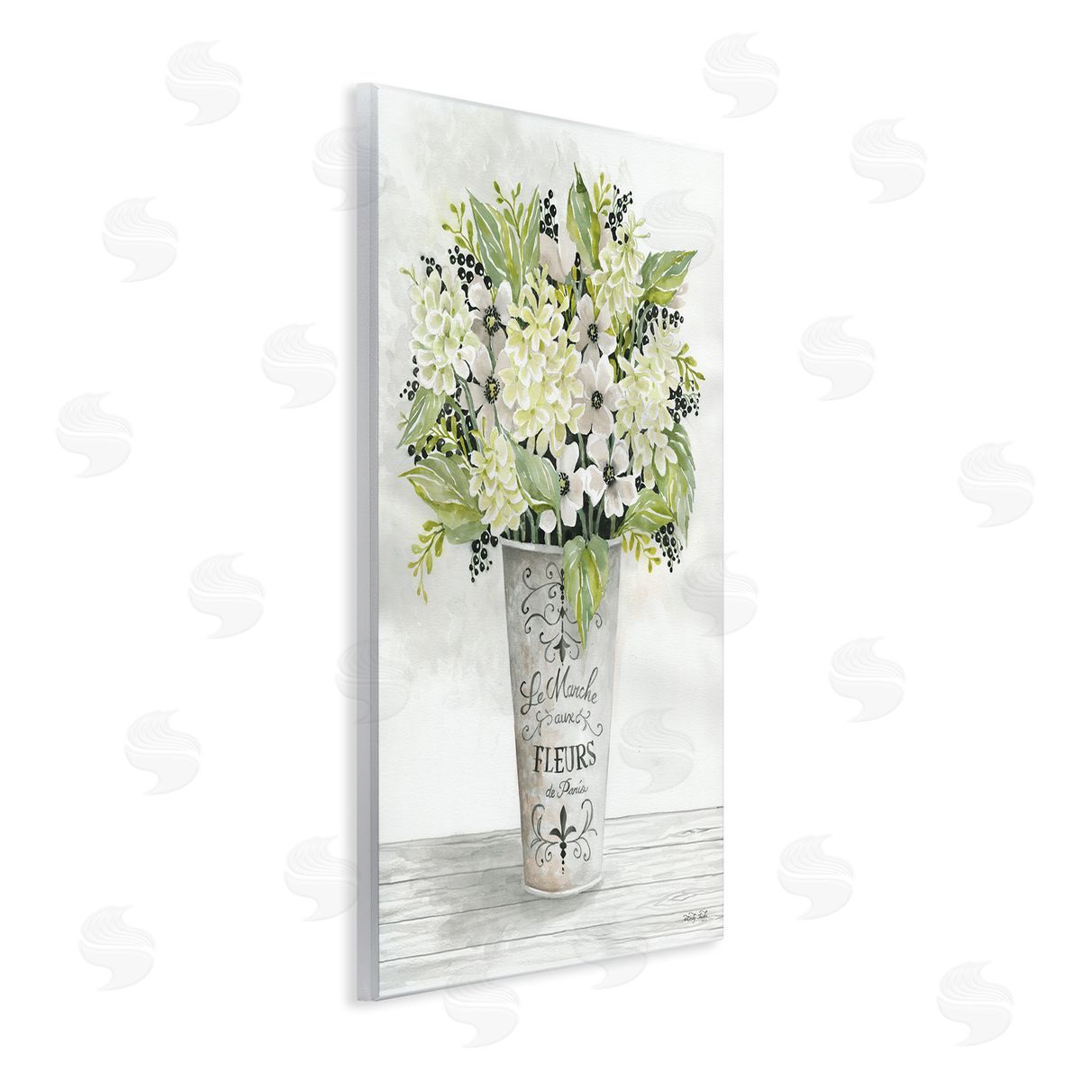 French Floral Greenery Bouquet Wood Plaque Wall Art, Home Decor by Cindy Jacobs