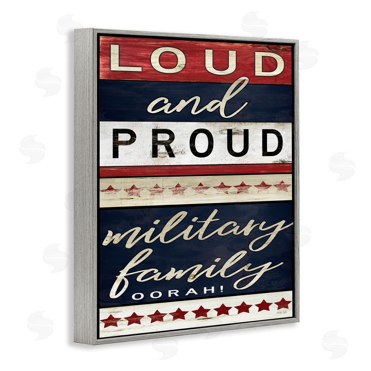 Military Family Loud and Proud Grey Frame Print Wall Art, Home Decor by Cindy Jacobs