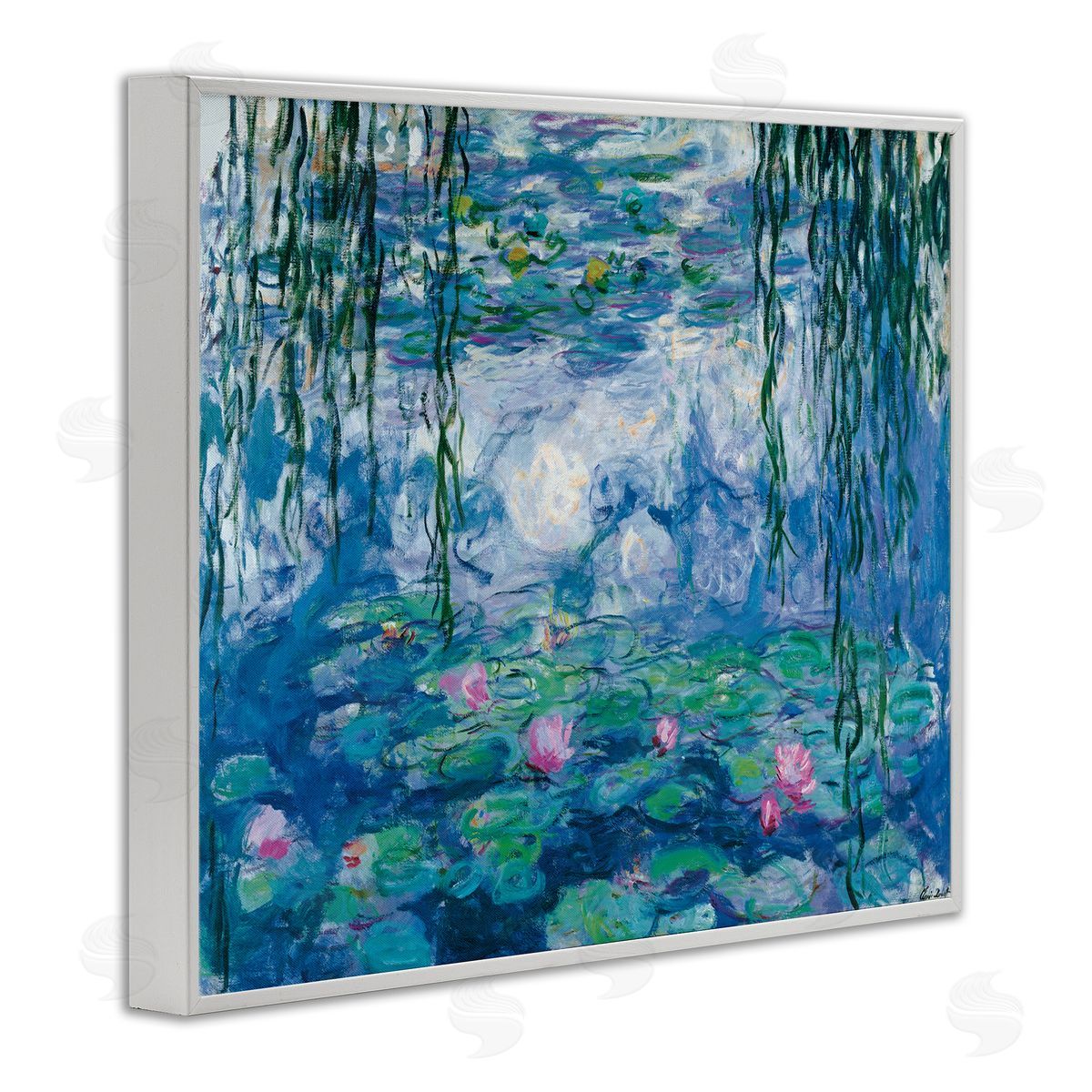 Nympheas Classical Painting White Frame Print Wall Art, Home Decor by Claude Monet
