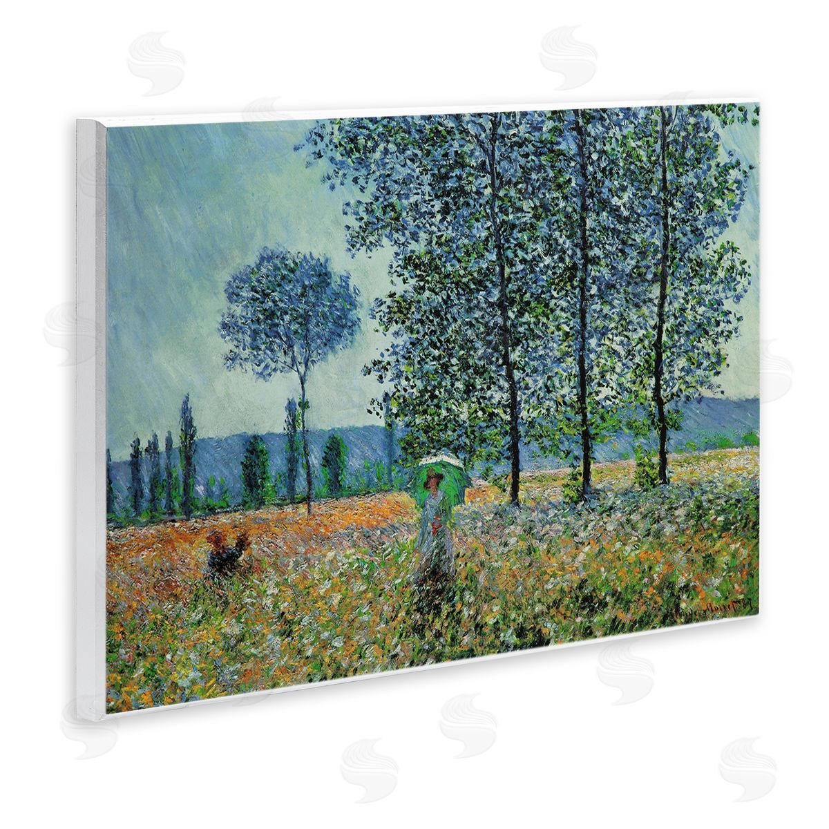 Felder im Fruhling Classical Wood Plaque Wall Art, Home Decor by Claude Monet