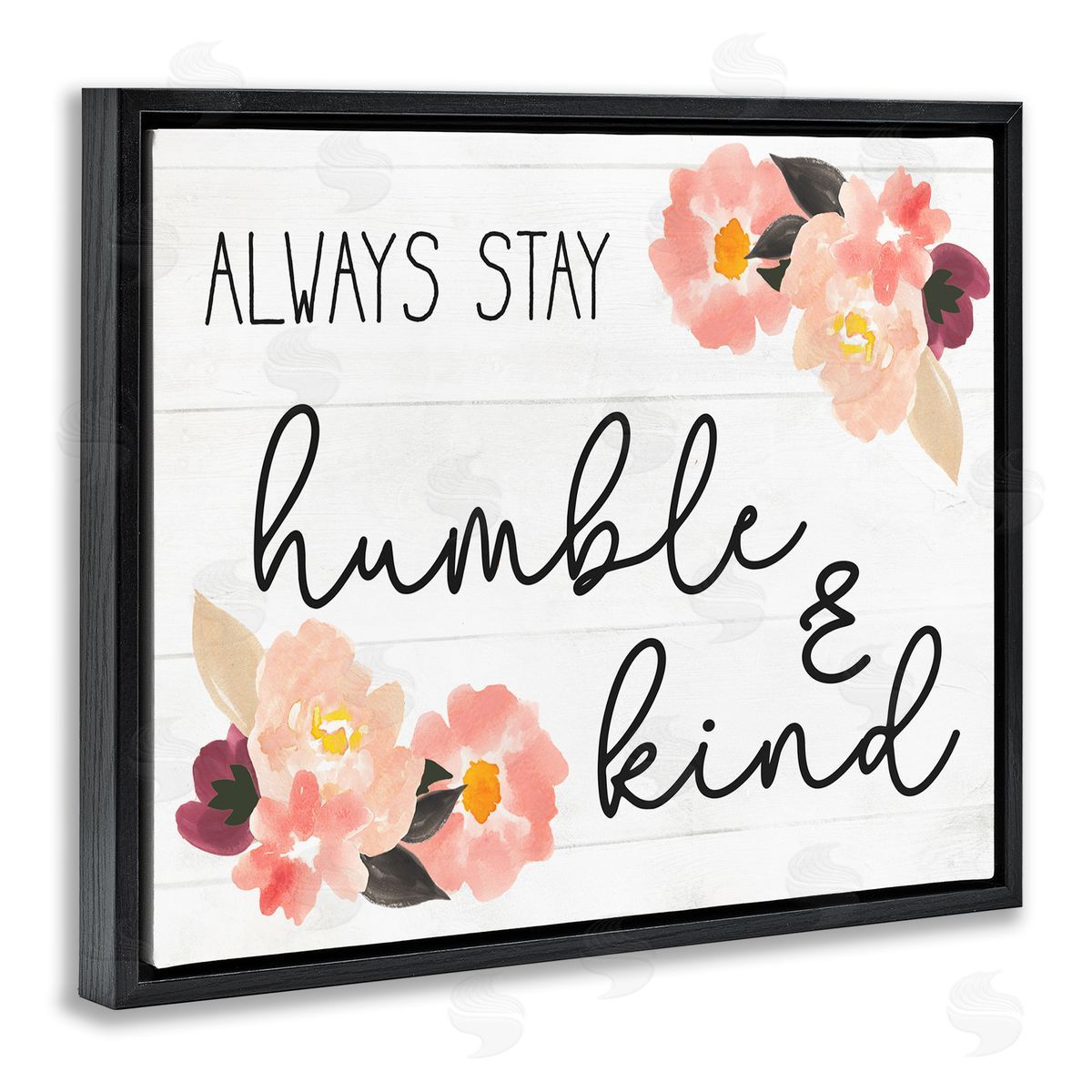 Always Stay Humble and Kind Black Floating Frame Canvas Wall Art, Home Decor by Stupell Studio