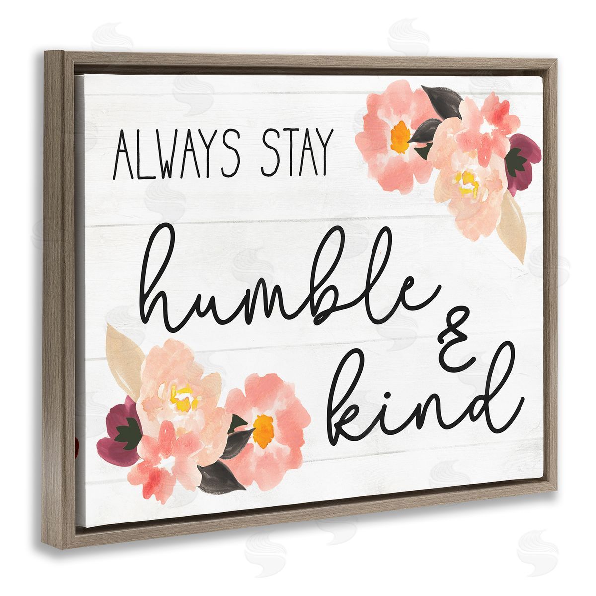 Always Stay Humble and Kind Brown Floating Frame Canvas Wall Art, Home Decor by Stupell Studio