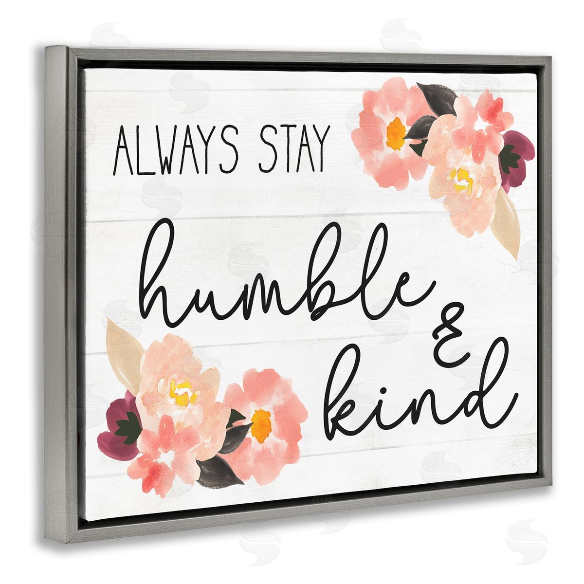Always Stay Humble and Kind Grey Floating Frame Canvas Wall Art, Home Decor by Stupell Studio