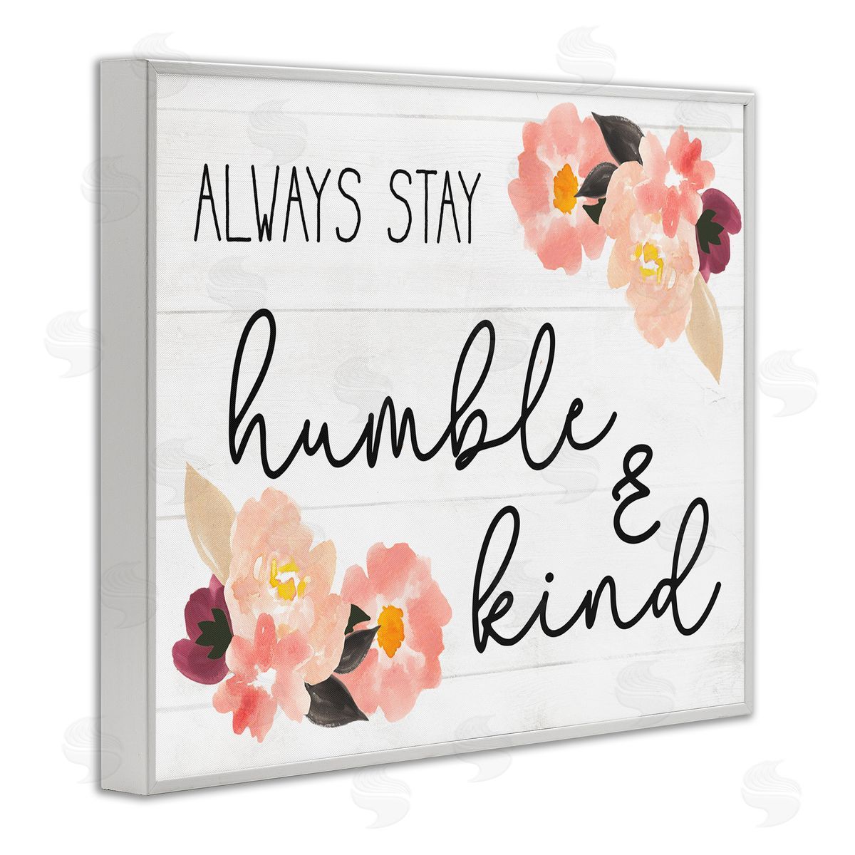 Always Stay Humble and Kind White Frame Print Wall Art, Home Decor by Stupell Studio