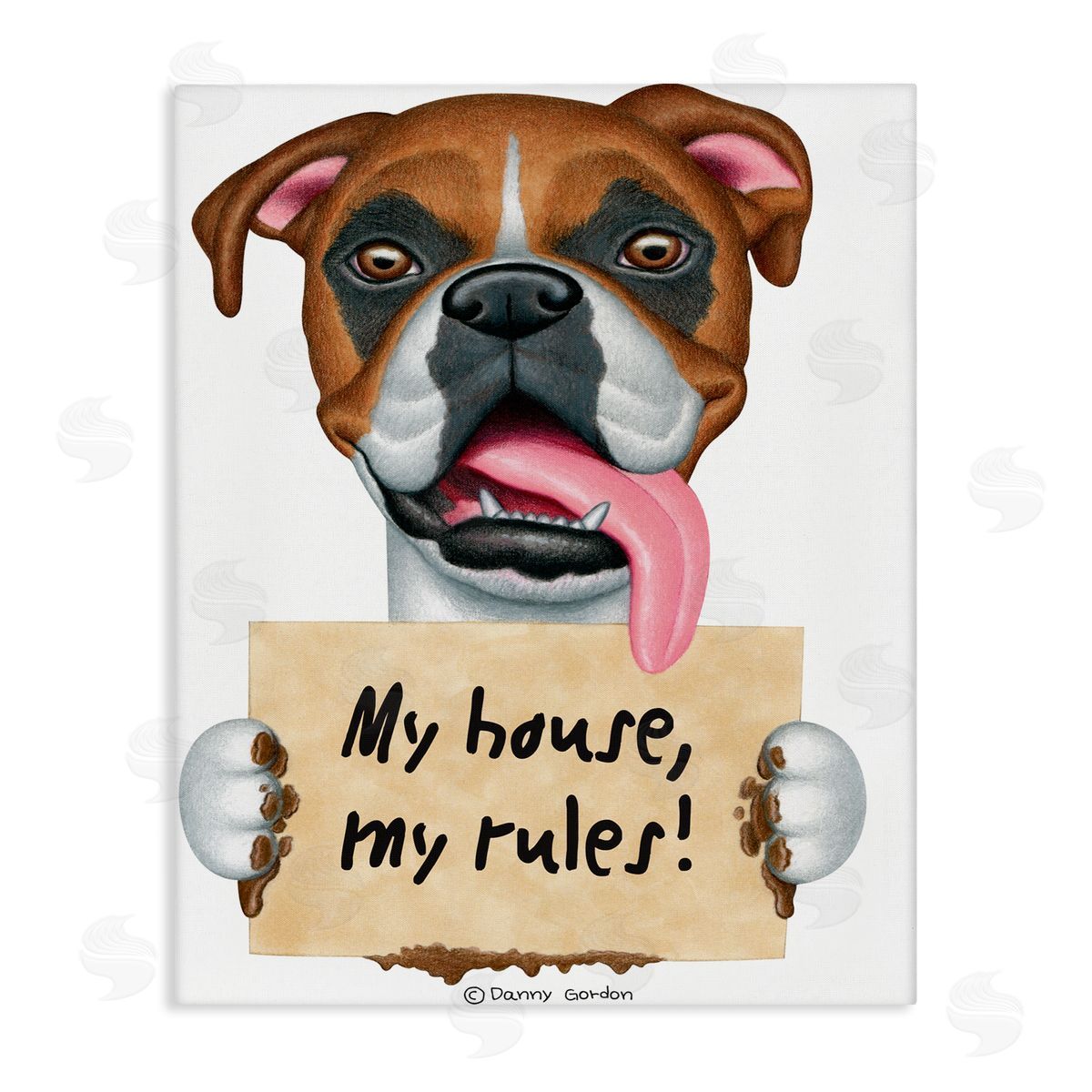 My House My Rules Dog Canvas Wall Art, Home Decor by Danny Gordan