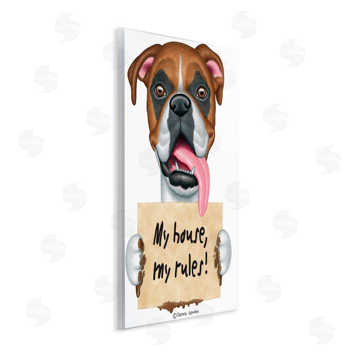 My House My Rules Dog Wood Plaque Wall Art, Home Decor by Danny Gordan