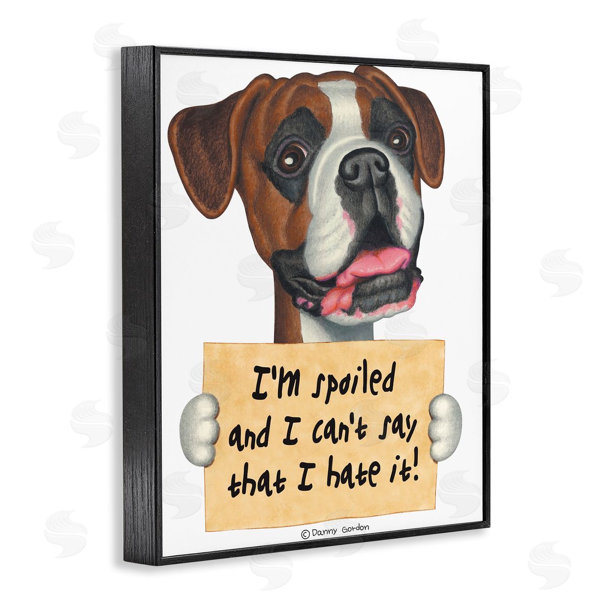 Funny Spoiled Dog Phrase Black Frame Print Wall Art, Home Decor by Danny Gordan