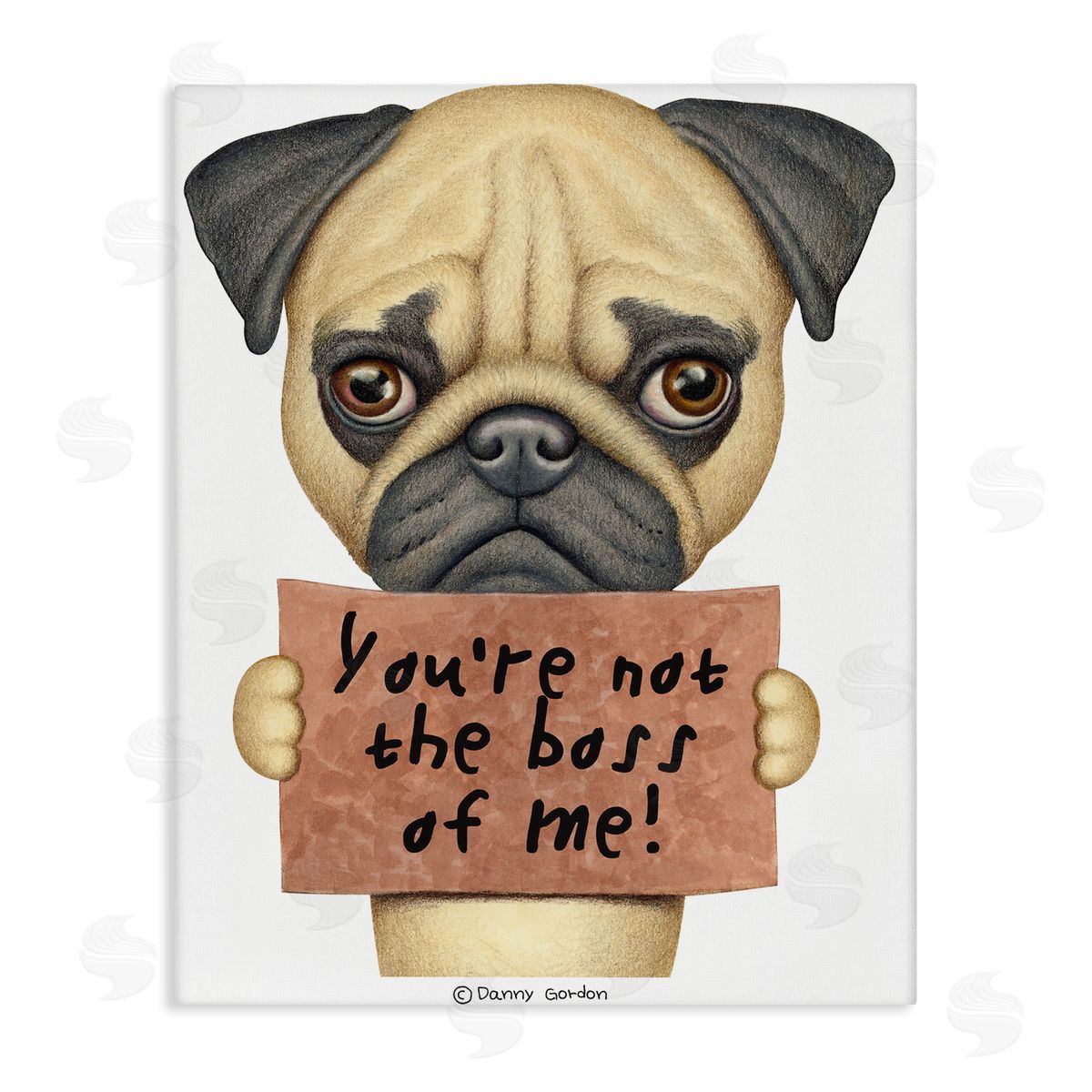 Not the Boss of Me Dog Phrase Canvas Wall Art, Home Decor by Danny Gordan
