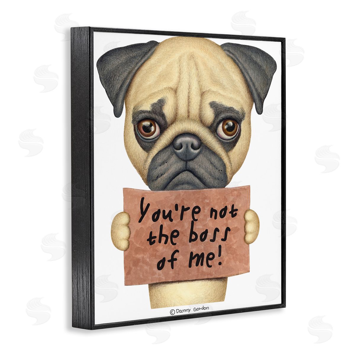 Not the Boss of Me Dog Phrase Black Frame Print Wall Art, Home Decor by Danny Gordan