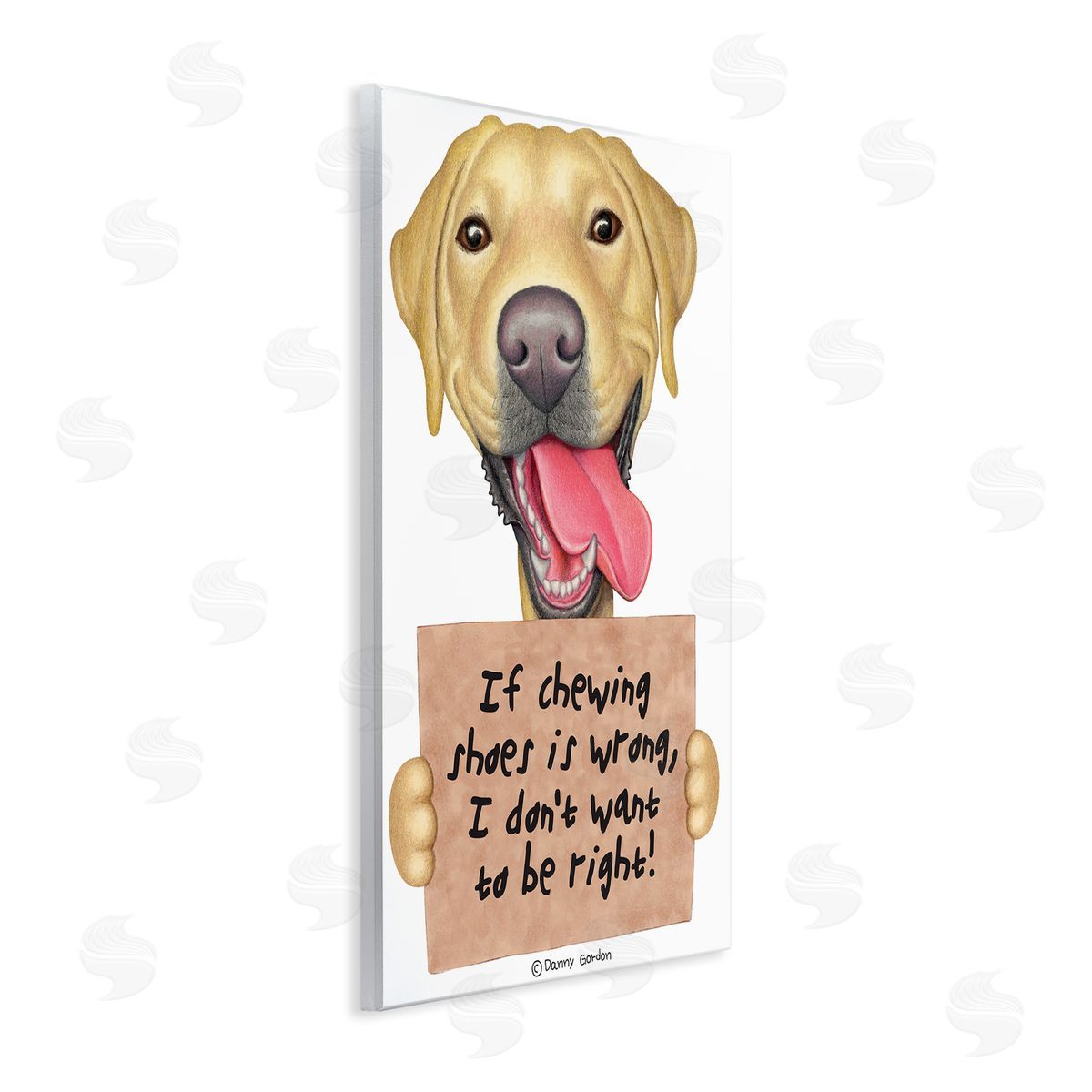 Chewing Shoes Funny Dog Phrase Wood Plaque Wall Art, Home Decor by Danny Gordan