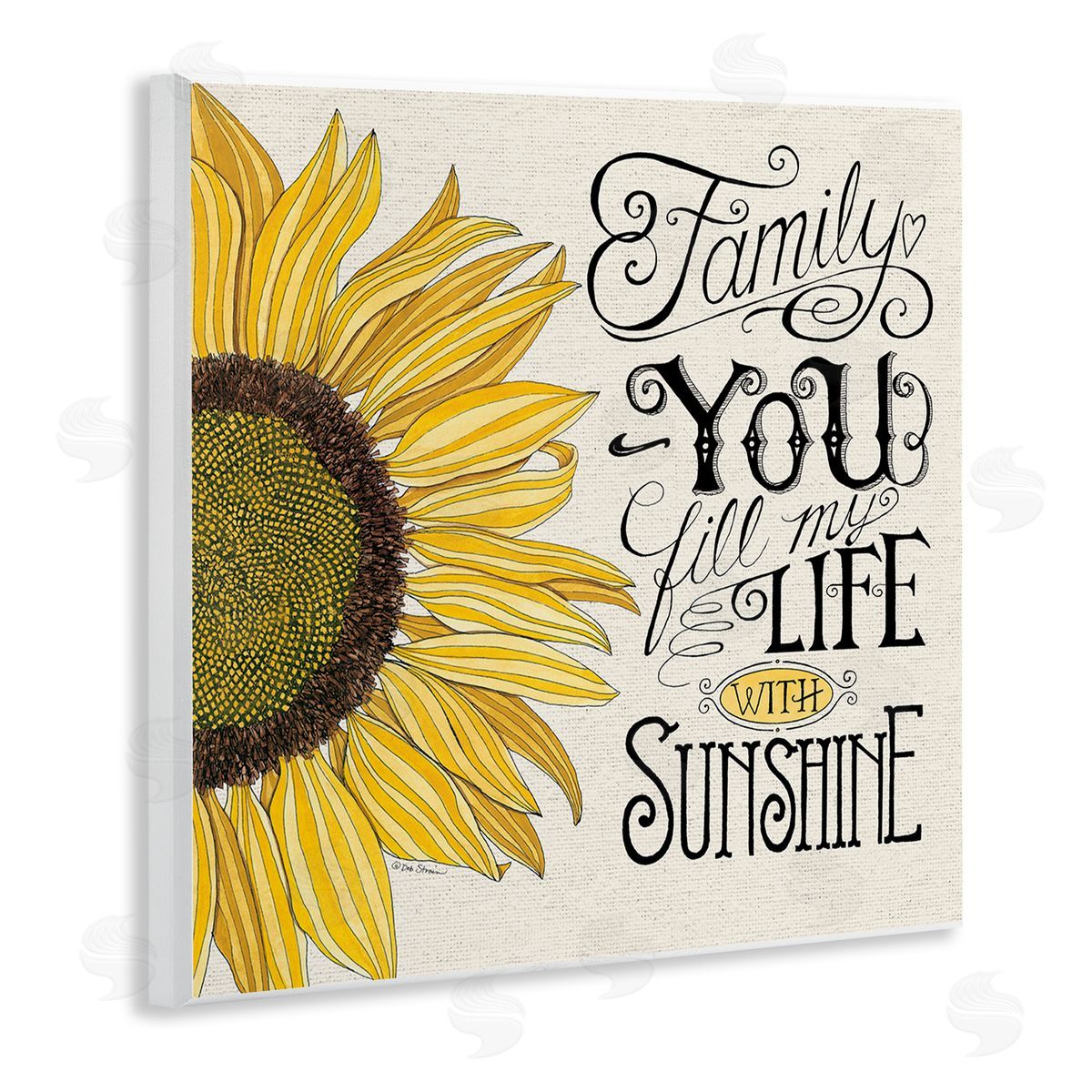 Inspiring Sunflower Family Phrase Wood Plaque Wall Art, Home Decor by Deb Strain