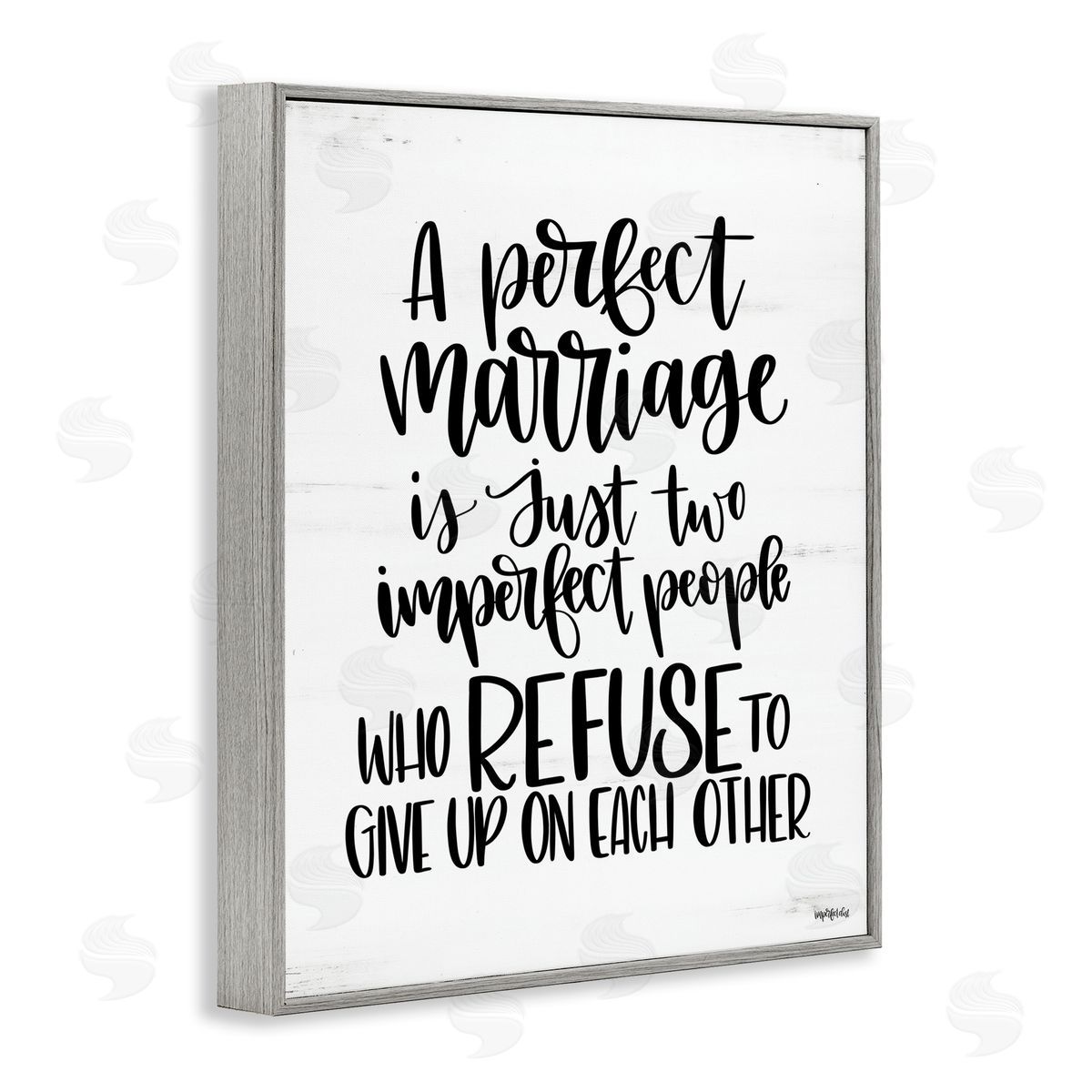 Perfect Marriage Imperfect People Grey Frame Print Wall Art, Home Decor by Imperfect Dust