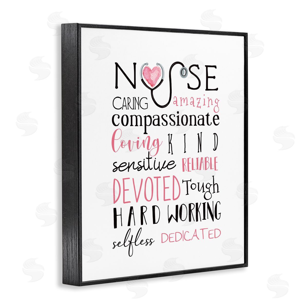 Nurse Inspritational Healthcare List Black Frame Print Wall Art, Home Decor by Elizabeth Tyndall