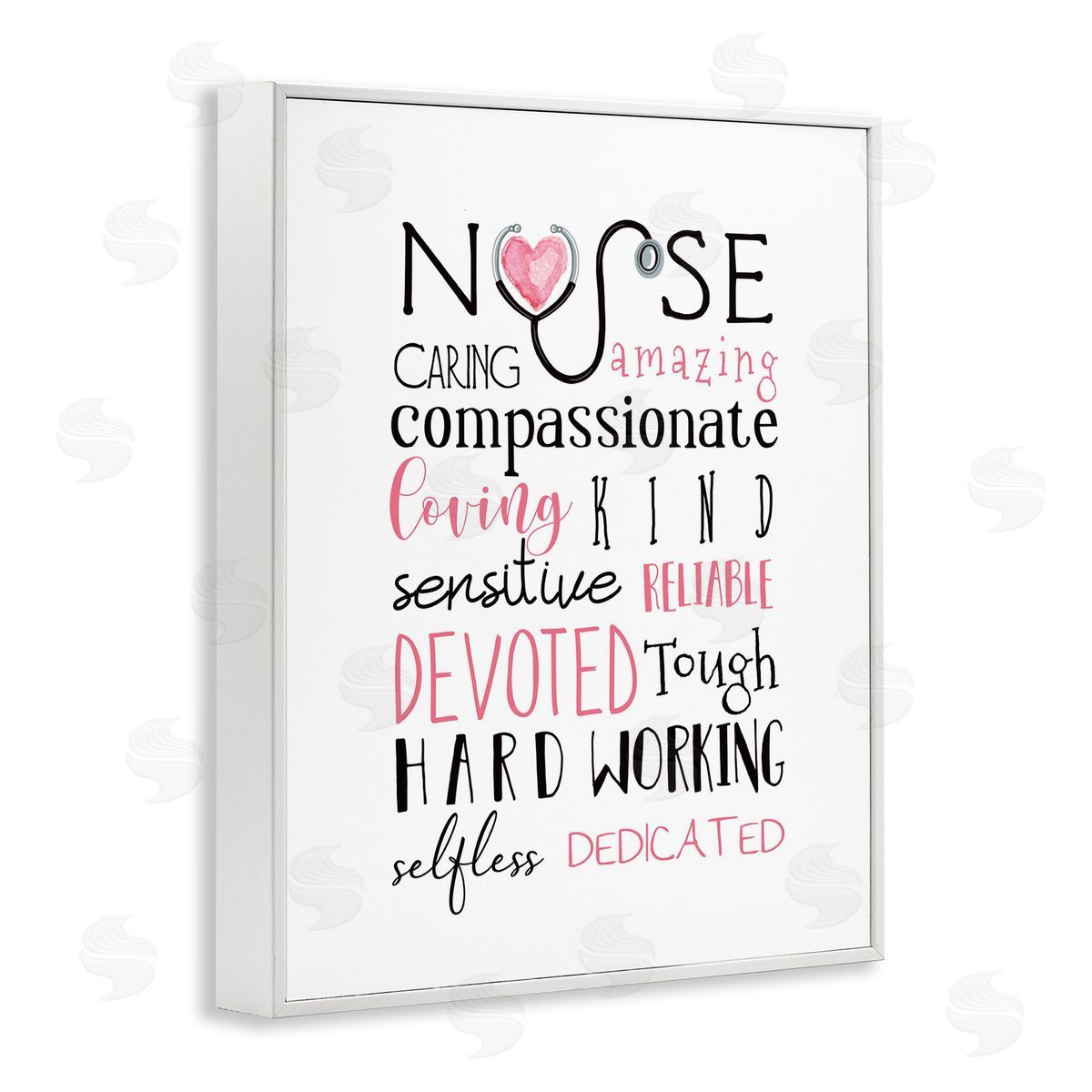 Nurse Inspritational Healthcare List White Frame Print Wall Art, Home Decor by Elizabeth Tyndall