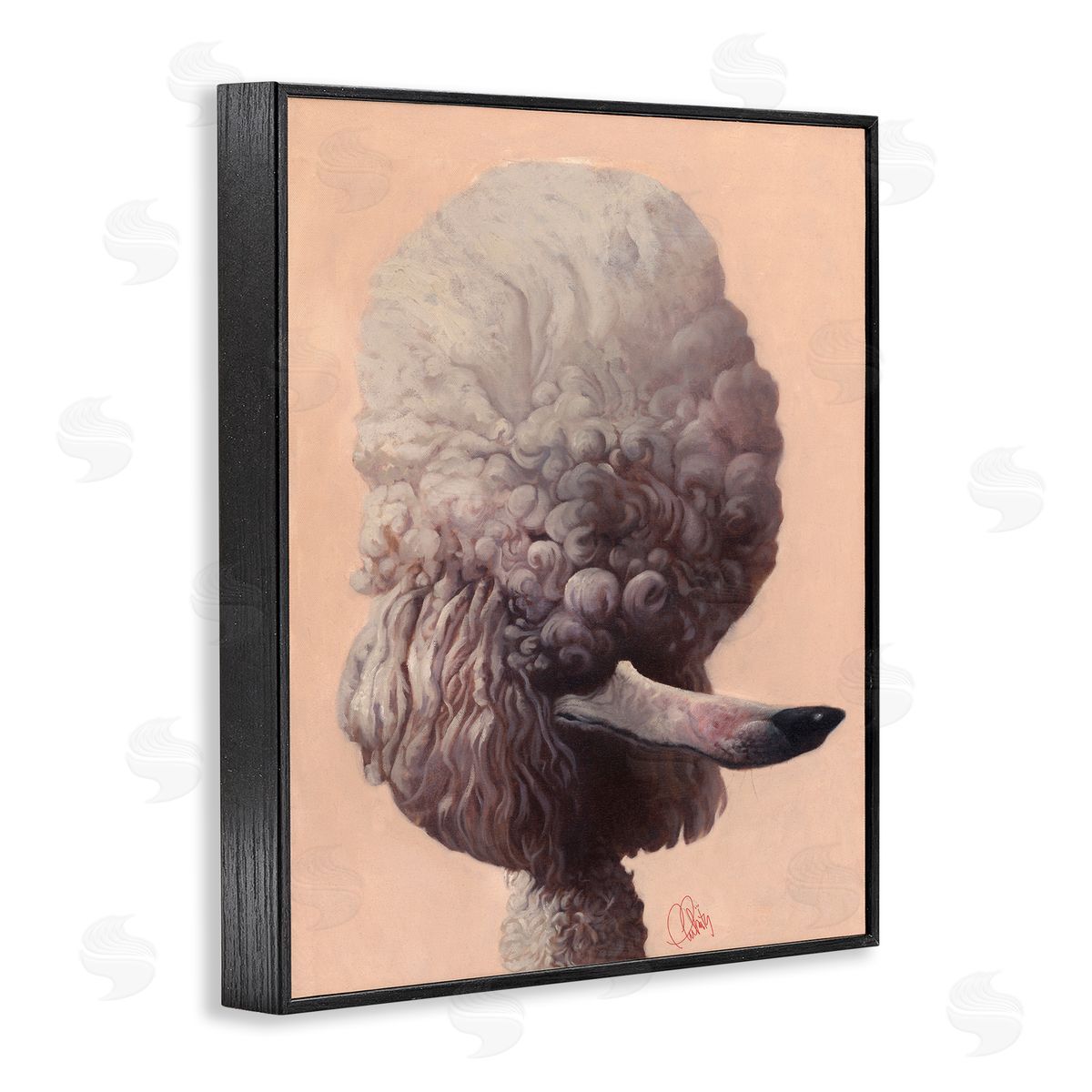 Poodle Afro Funny Dog Black Frame Print Wall Art, Home Decor by Thomas Fluharty