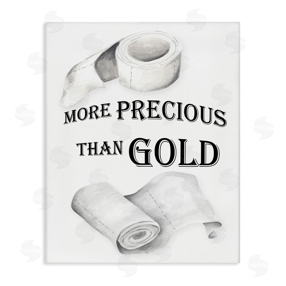 More Than Gold Toilet Paper Canvas Wall Art, Home Decor by Gail Green