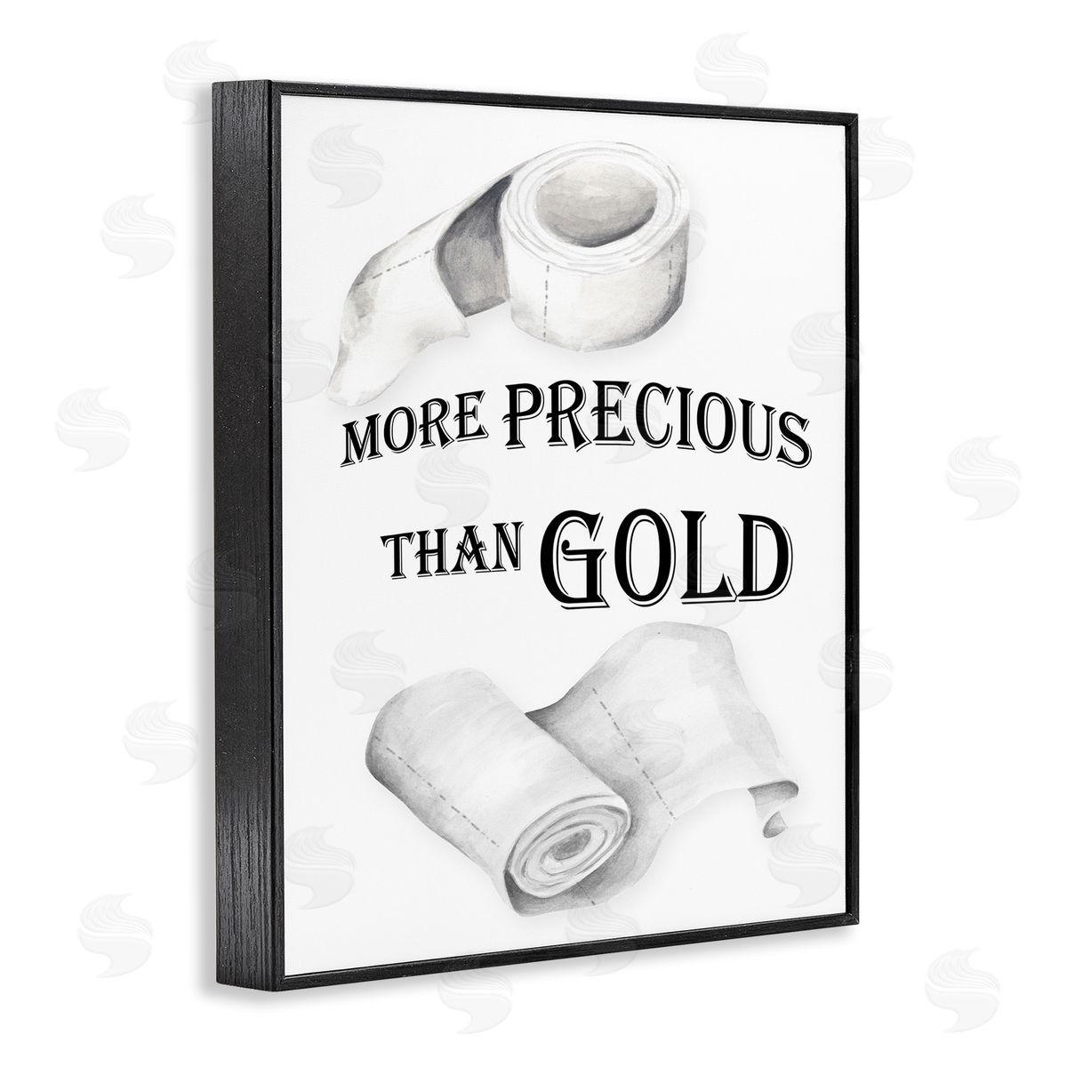 More Than Gold Toilet Paper Black Frame Print Wall Art, Home Decor by Gail Green