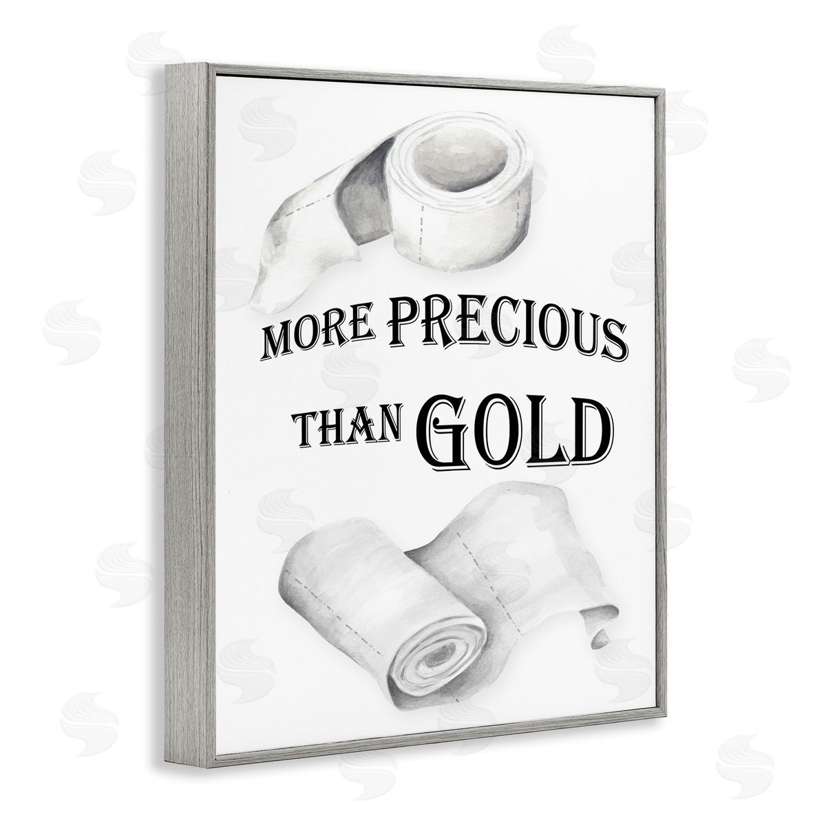 More Than Gold Toilet Paper Grey Frame Print Wall Art, Home Decor by Gail Green