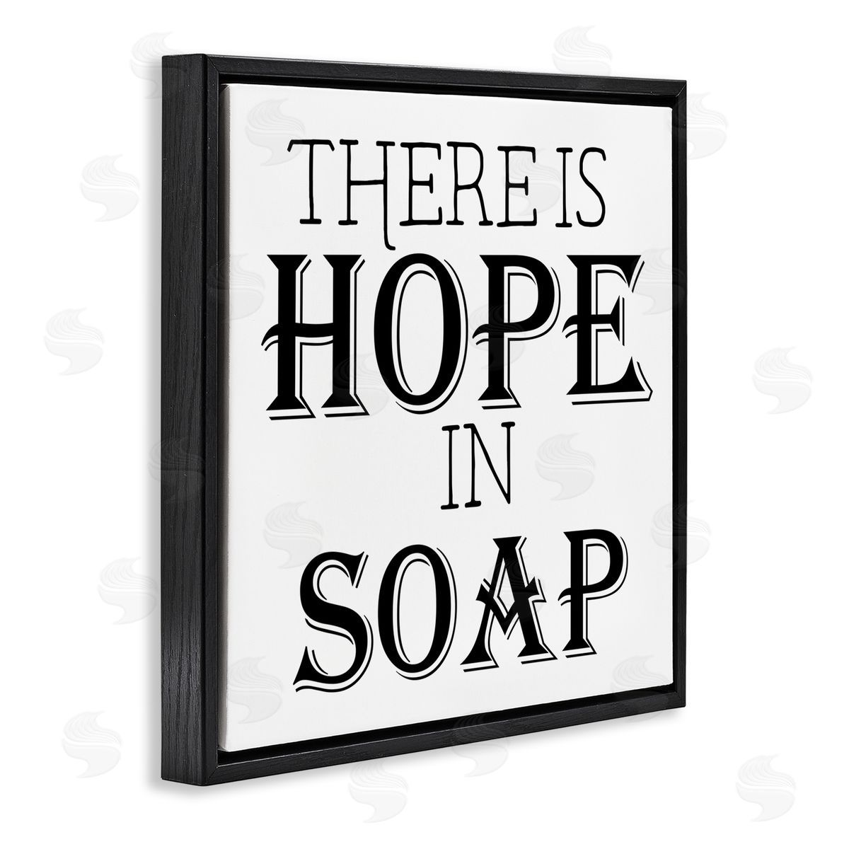 There's Hope in Soap Funny Black Floating Frame Canvas Wall Art, Home Decor by Gail Green