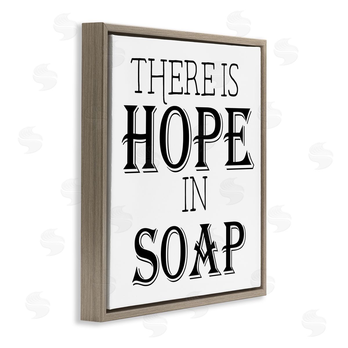 There's Hope in Soap Funny Brown Floating Frame Canvas Wall Art, Home Decor by Gail Green