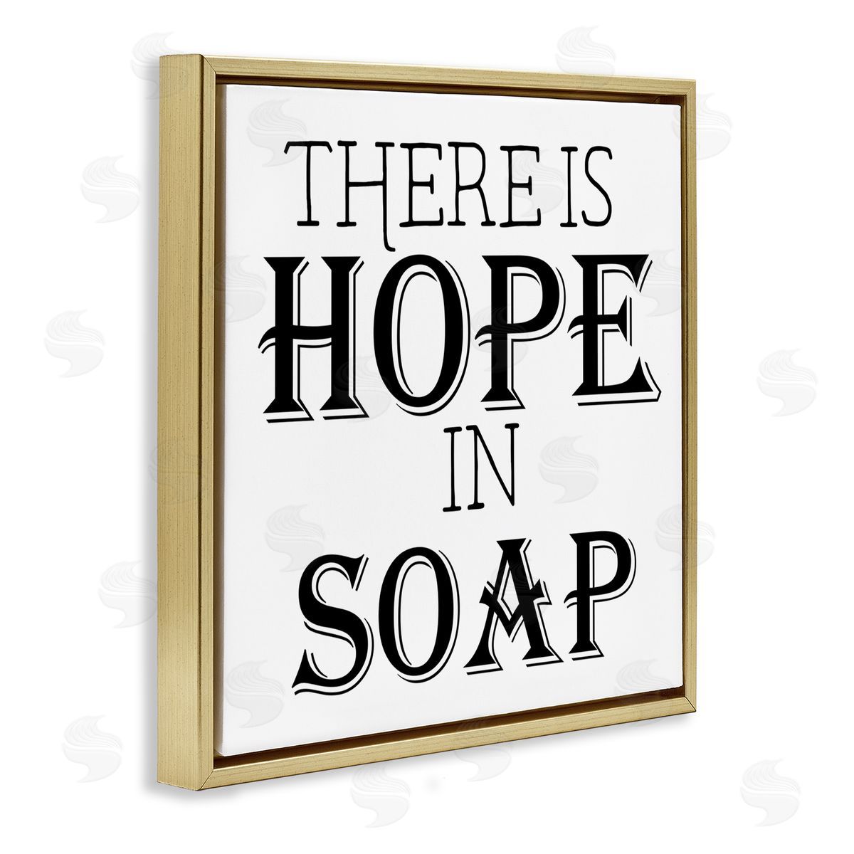There's Hope in Soap Funny Gold Floating Frame Canvas Wall Art, Home Decor by Gail Green
