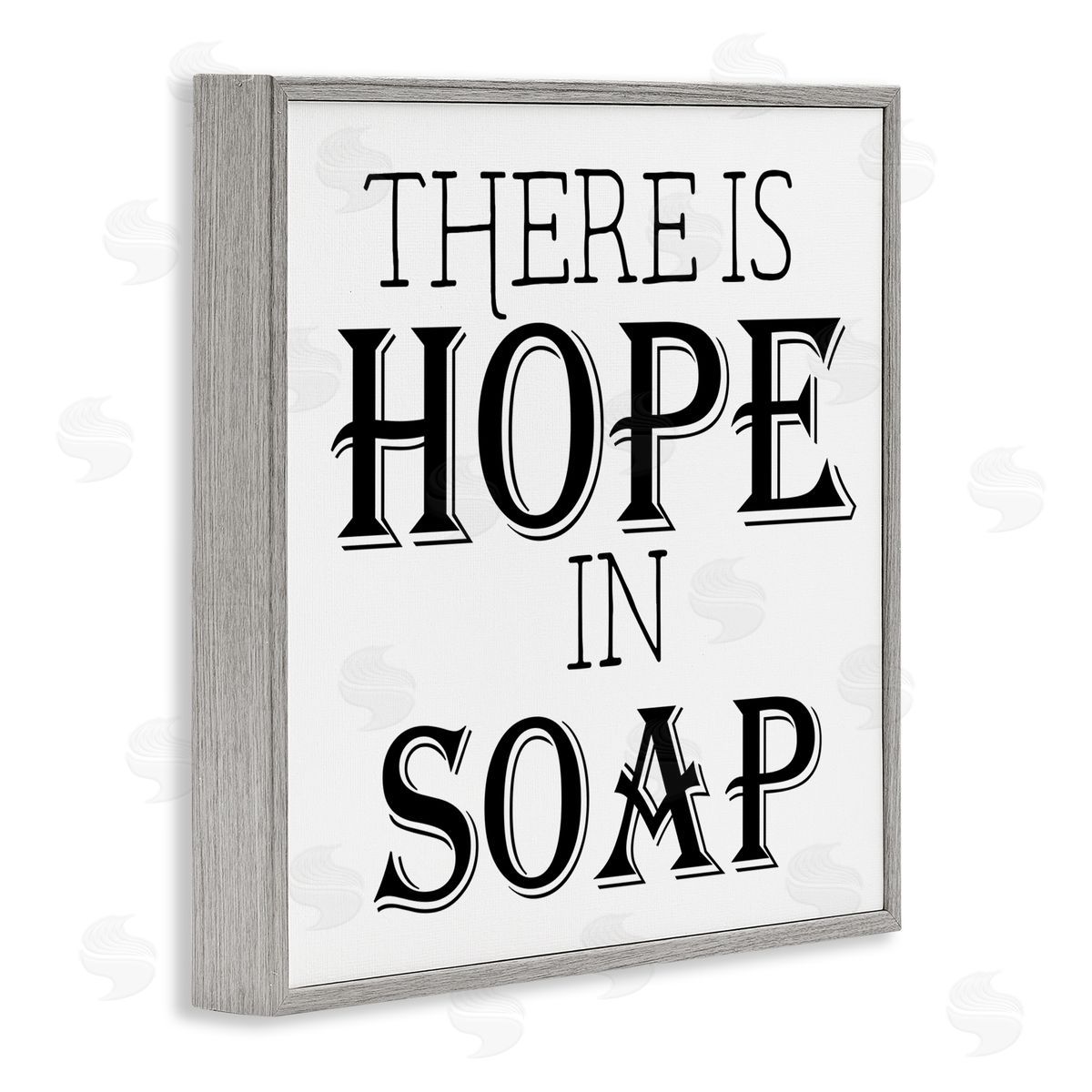There's Hope in Soap Funny Grey Frame Print Wall Art, Home Decor by Gail Green
