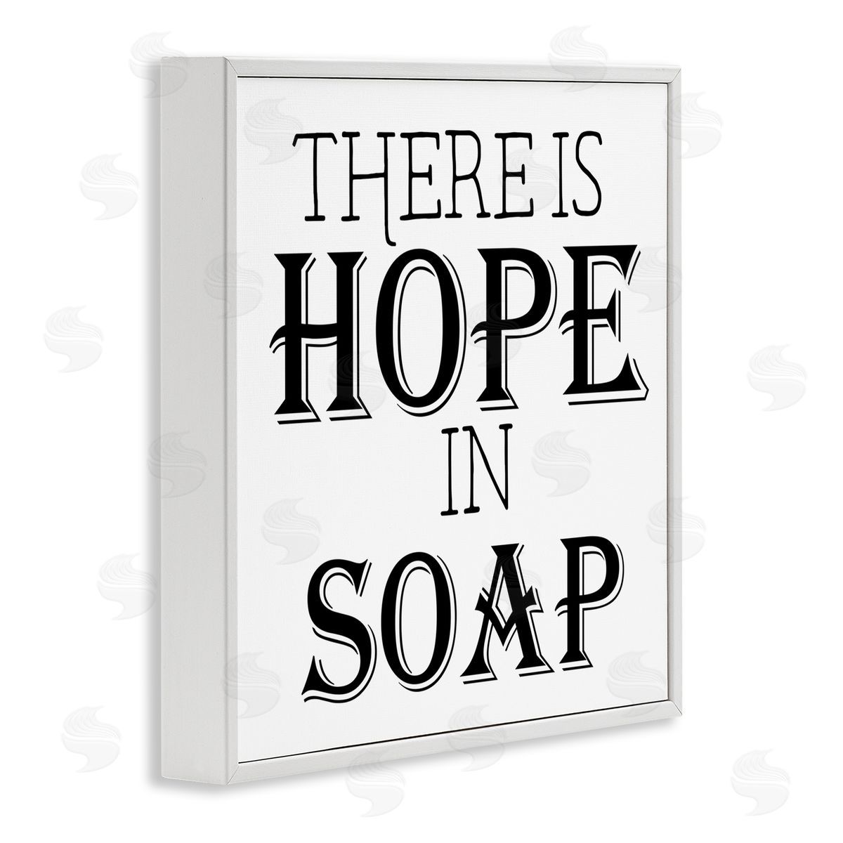 There's Hope in Soap Funny White Frame Print Wall Art, Home Decor by Gail Green