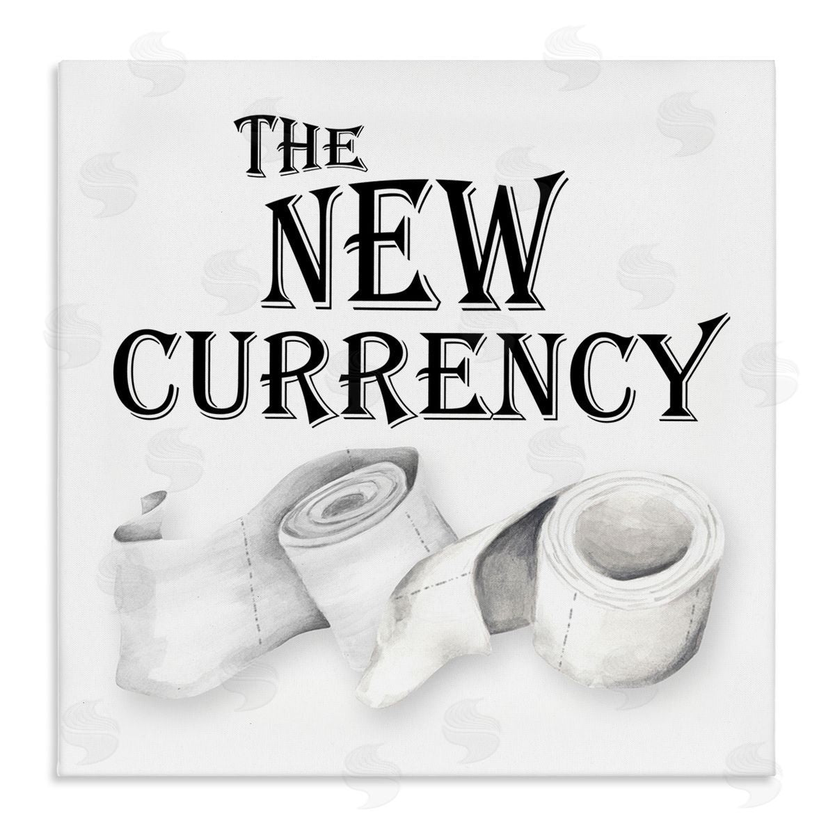 New Currency Toilet Paper Humor Canvas Wall Art, Home Decor by Gail Green