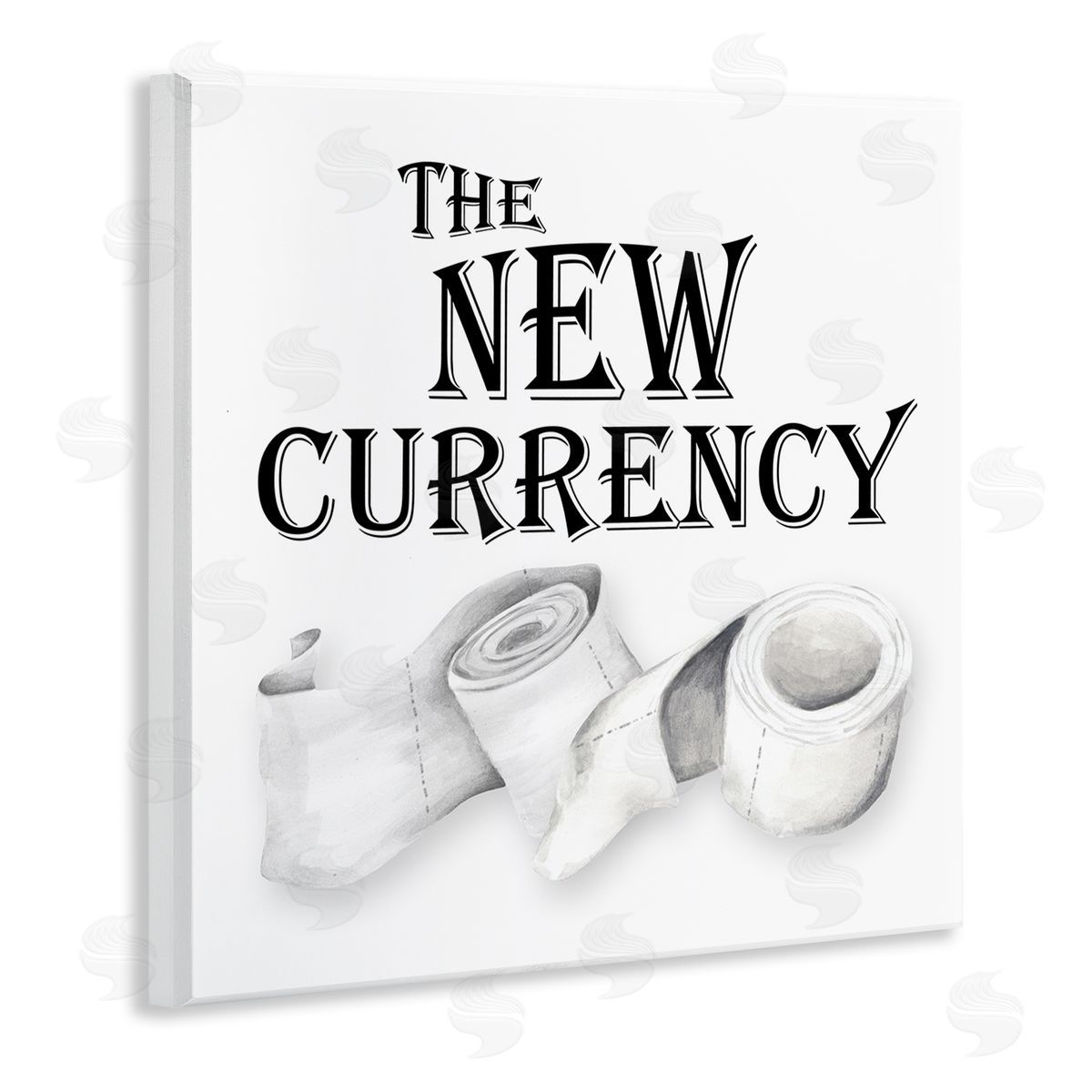 New Currency Toilet Paper Humor Wood Plaque Wall Art, Home Decor by Gail Green