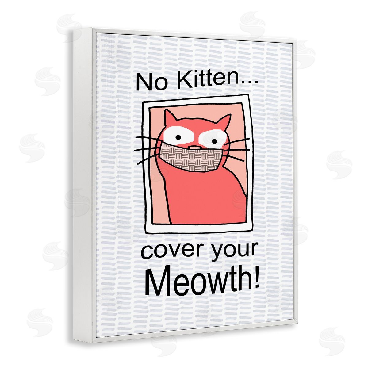 No Kitten Cover Your Meowth White Frame Print Wall Art, Home Decor by Gail Green