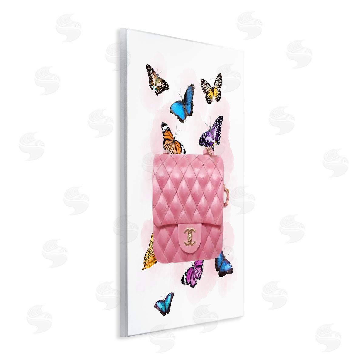 Butterflies and Pink Clutch Wood Plaque Wall Art, Home Decor by Ziwei Li