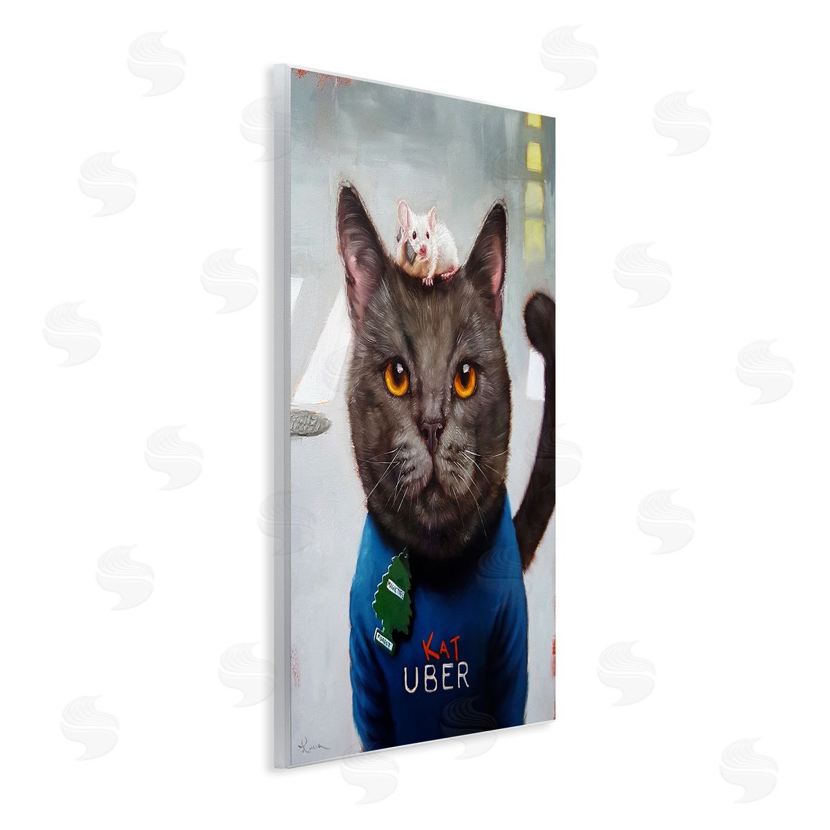 Cat Taxi Modern Day Animal Humor Ride Share Wood Plaque Wall Art, Home Decor by Lucia Heffernan
