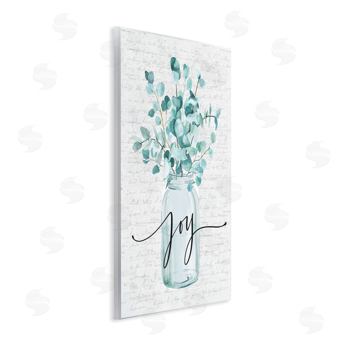 Joy with Blue Eucalyptus Wood Plaque Wall Art, Home Decor by Lettered and Lined