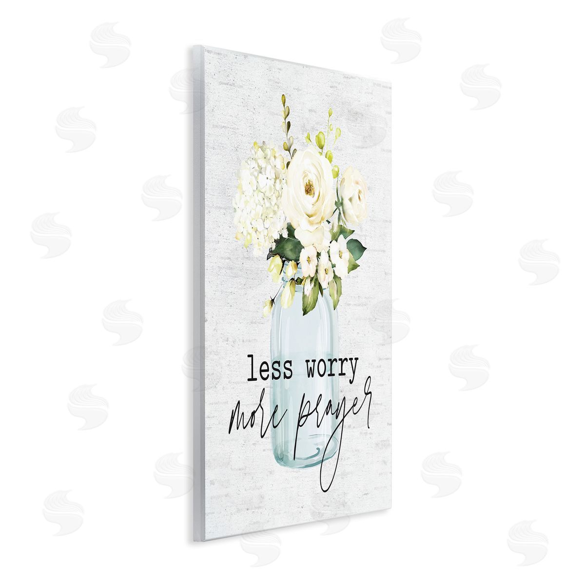 Less Worry More Prayer Florals Wood Plaque Wall Art, Home Decor by Lettered and Lined