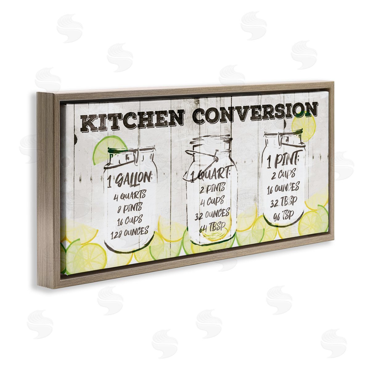 Kitchen Conversion Summer Jars Brown Floating Frame Canvas Wall Art, Home Decor by Jace Grey