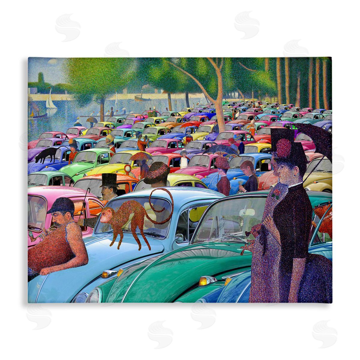 Walk in the Car Park Canvas Wall Art, Home Decor by Barry Kite