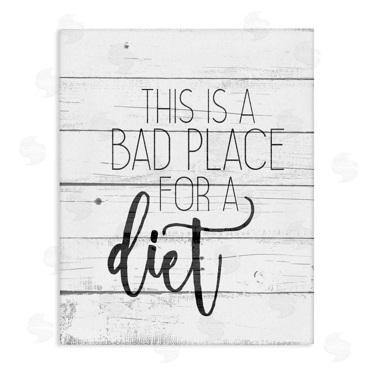 Bad Place for a Diet Funny Canvas Wall Art, Home Decor by Kim Allen