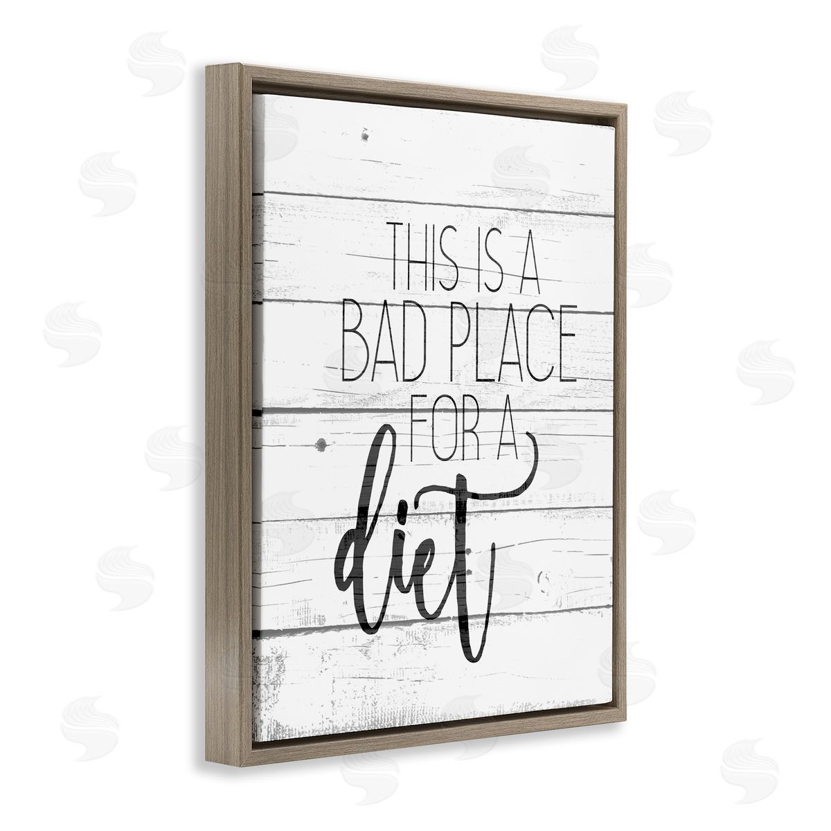 Bad Place for a Diet Funny Brown Floating Frame Canvas Wall Art, Home Decor by Kim Allen