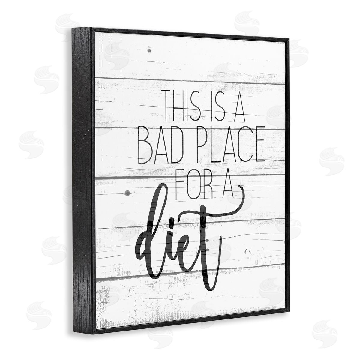 Bad Place for a Diet Funny Black Frame Print Wall Art, Home Decor by Kim Allen