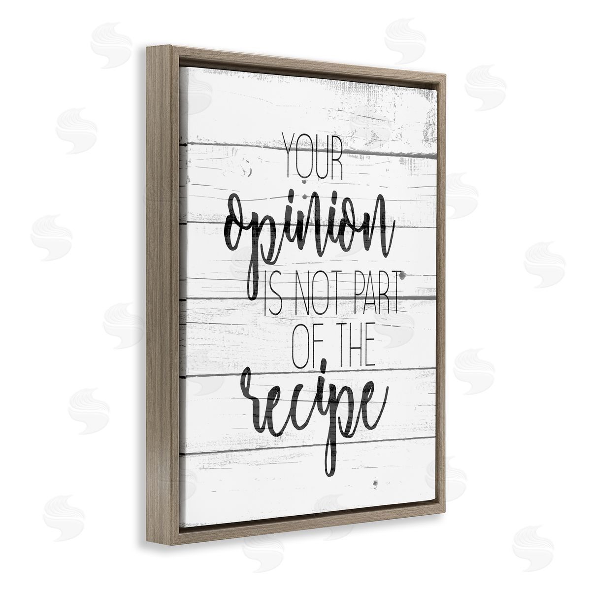 Your Opinion is Not the Recipe Brown Floating Frame Canvas Wall Art, Home Decor by Kim Allen