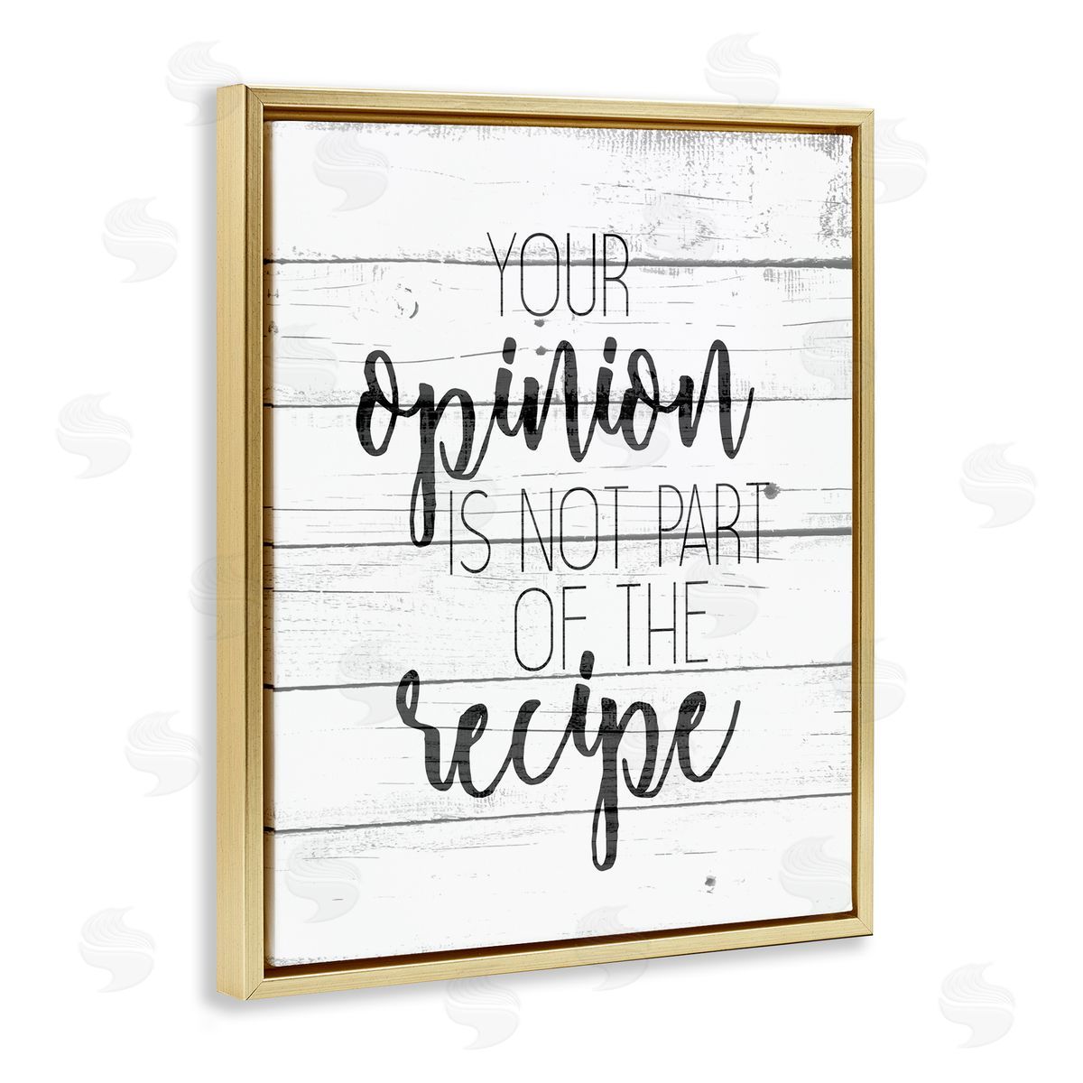 Your Opinion is Not the Recipe Gold Floating Frame Canvas Wall Art, Home Decor by Kim Allen