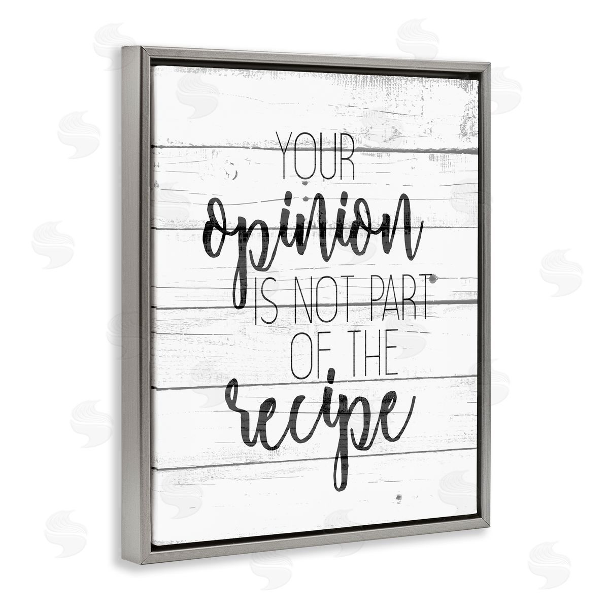 Your Opinion is Not the Recipe Grey Floating Frame Canvas Wall Art, Home Decor by Kim Allen