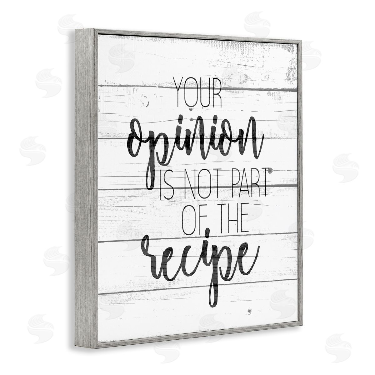 Your Opinion is Not the Recipe Grey Frame Print Wall Art, Home Decor by Kim Allen