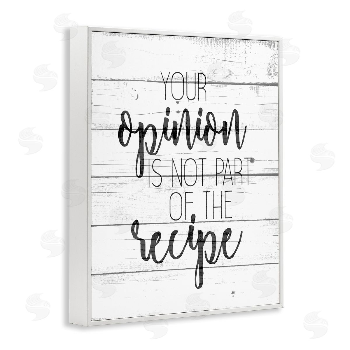 Your Opinion is Not the Recipe White Frame Print Wall Art, Home Decor by Kim Allen