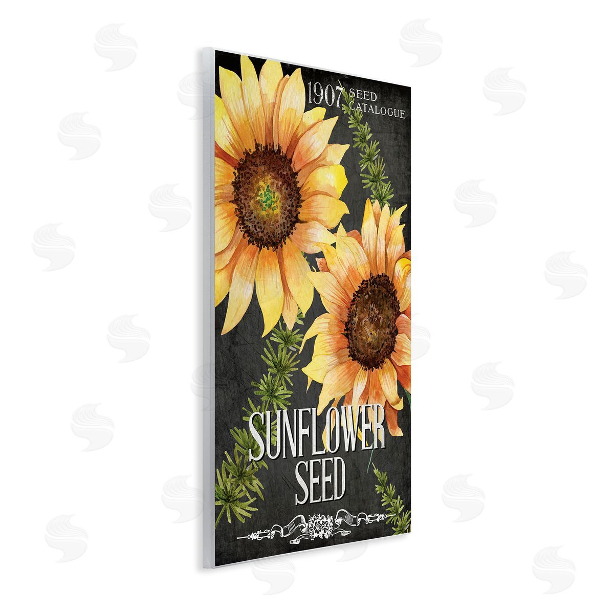 Sunflower Seed Vintage Poster Wood Plaque Wall Art, Home Decor by Kim Allen