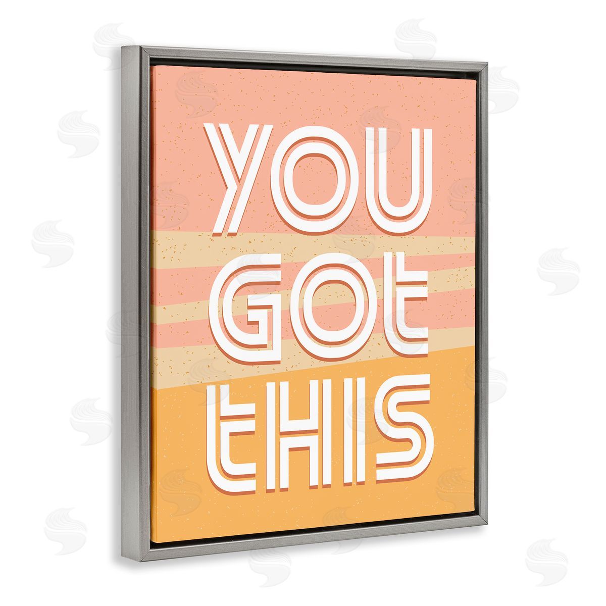 You Got This Quote Pink Grey Floating Frame Canvas Wall Art, Home Decor by Kim Allen