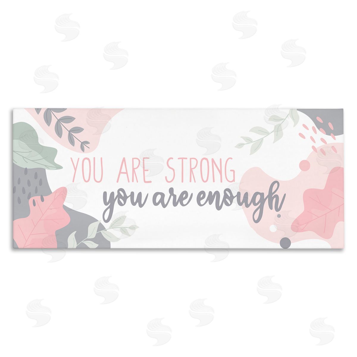You Are Strong Pink Canvas Wall Art, Home Decor by Kim Allen