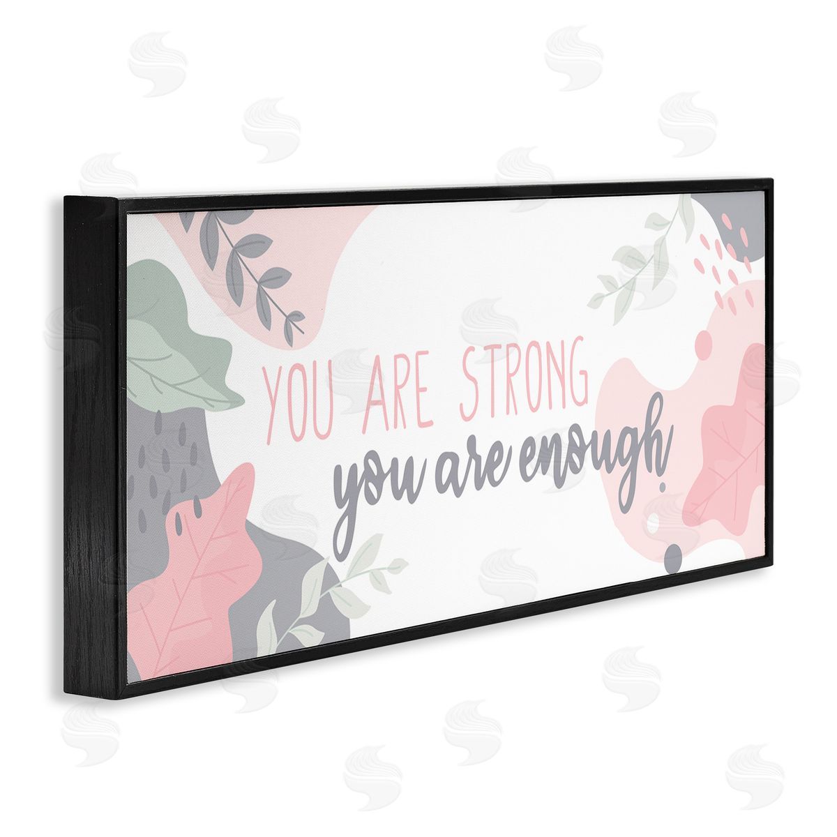 You Are Strong Pink Black Frame Print Wall Art, Home Decor by Kim Allen