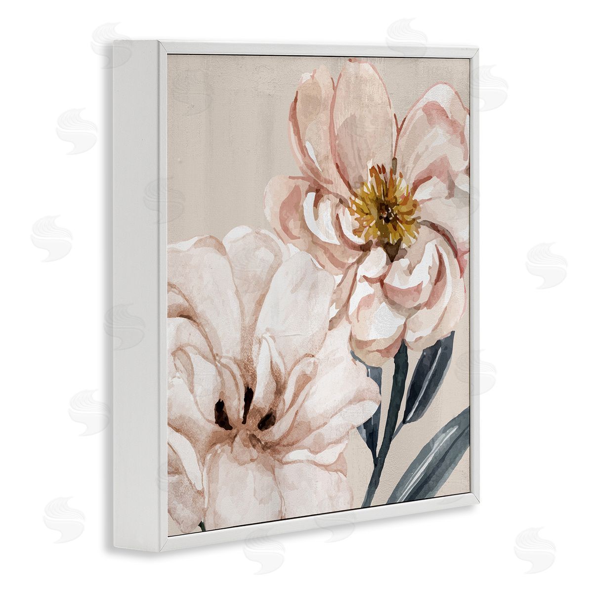 Organic Pink Poppy Petals White Frame Print Wall Art, Home Decor by Kim Allen